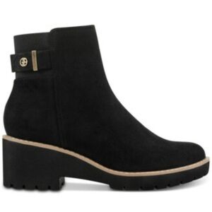 Giani Bernini Black Ankle Boots with Tan Accent